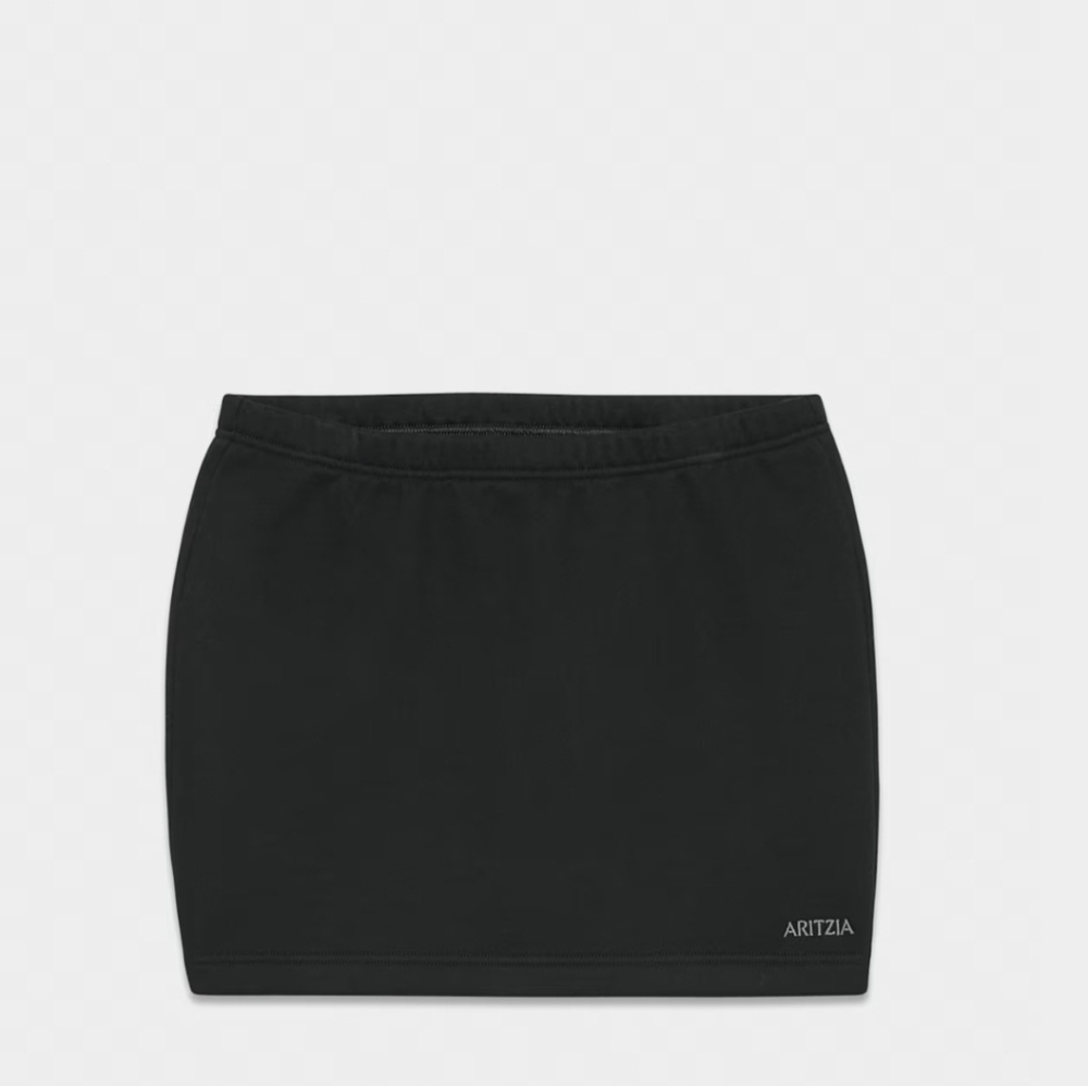 Aritzia Black Perfect Micro Sweatfleece Skirt
